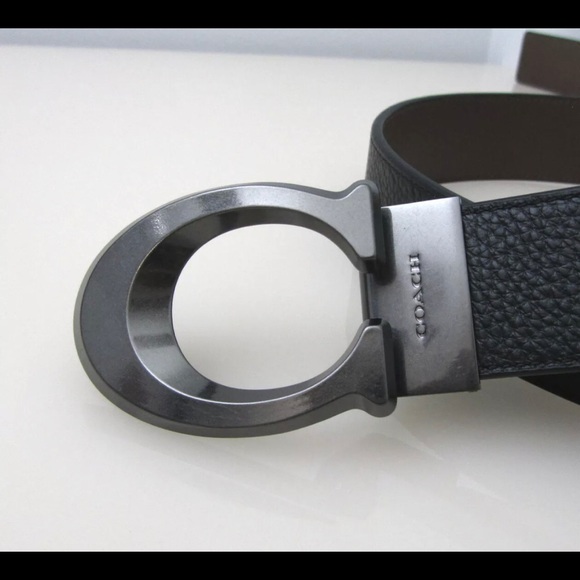 Coach $198 SIGNATURE C BUCKLE Black Brown 91305 - Picture 4 of 7